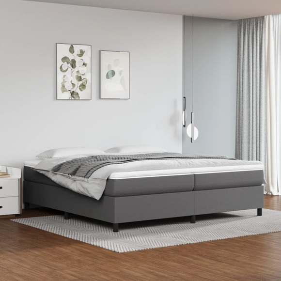vidaXL Boxspringbett Grau 200x200 cm Kunstleder