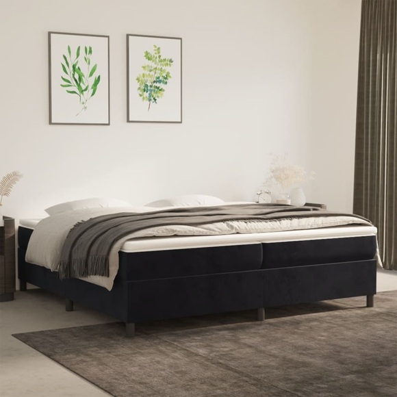 vidaXL Boxspringbett Schwarz 200x200 cm Samt