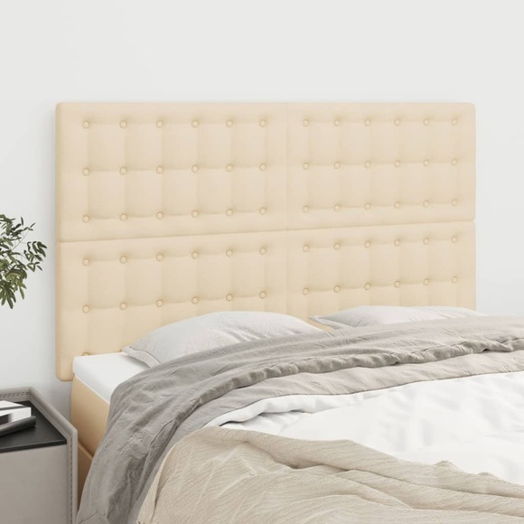 vidaXL Kopfteile 4 Stk. Creme 72x5x78/88 cm Stoff