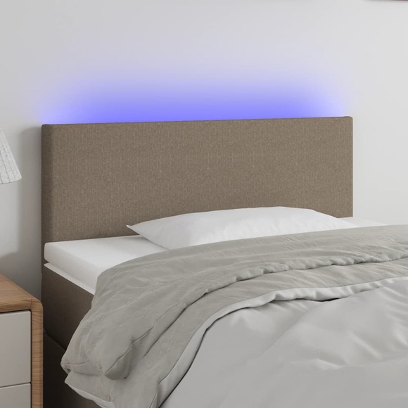 vidaXL LED Kopfteil Taupe 80x5x78/88 cm Stoff