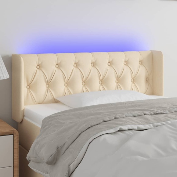 vidaXL LED Kopfteil Creme 93x16x78/88 cm Stoff