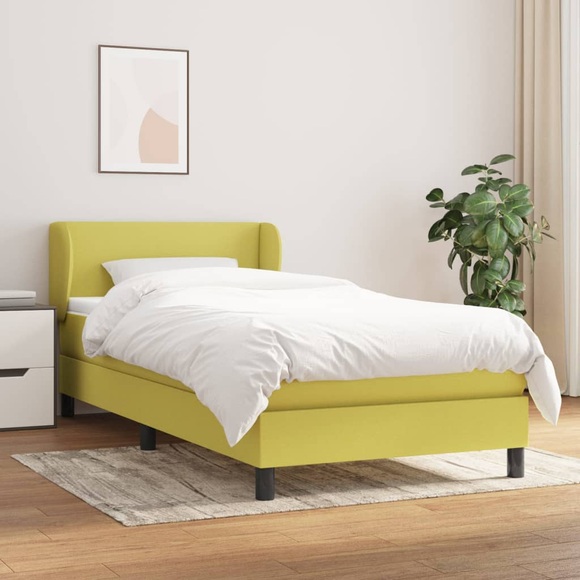 vidaXL Boxspringbett mit Matratze Grün 80x200 cm Stoff