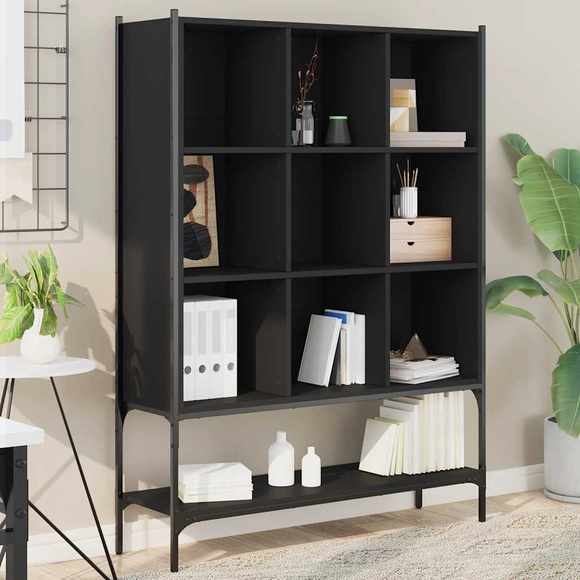 vidaXL Bücherregal Schwarz 102x30x141,5 cm Holzwerkstoff