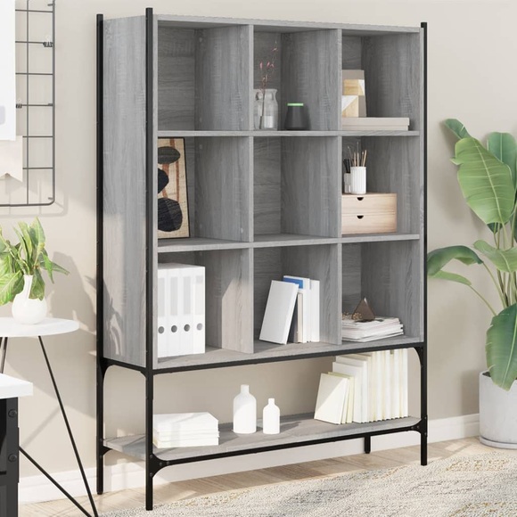 vidaXL Bücherregal Grau Sonoma 102x30x141,5 cm Holzwerkstoff