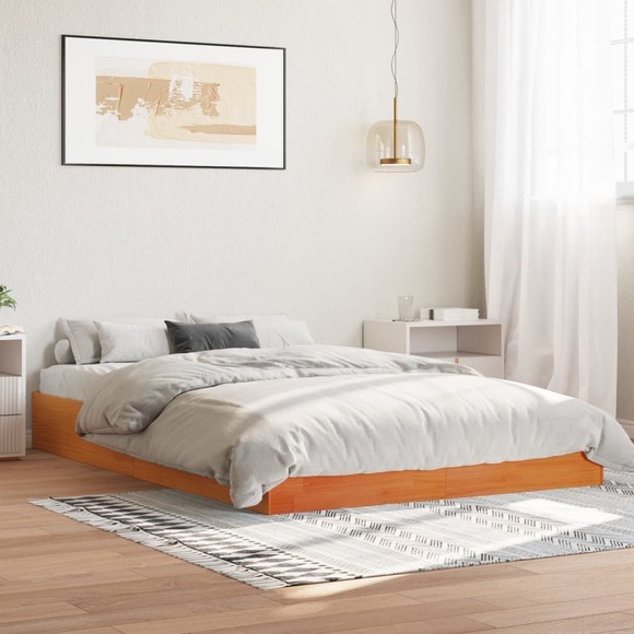 vidaXL Massivholzbett Wachsbraun 150x200 cm Kiefer