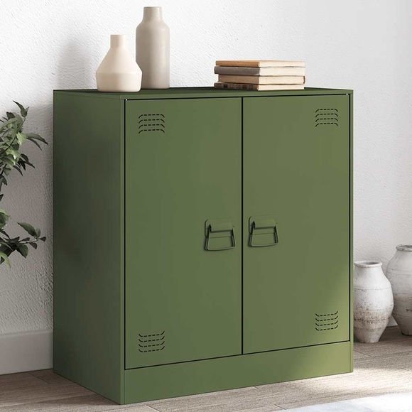 vidaXL Sideboard Olivgrün 67x39x73 cm Stahl