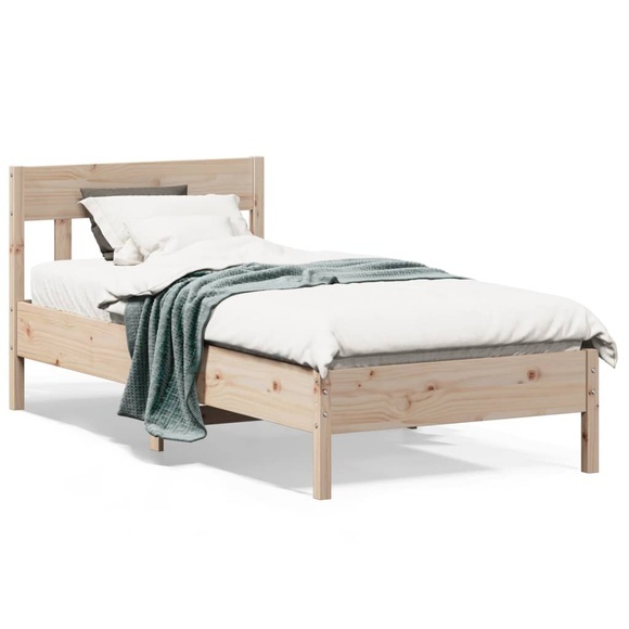 vidaXL Massivholzbett mit Kopfteil 90x190 cm Kiefer