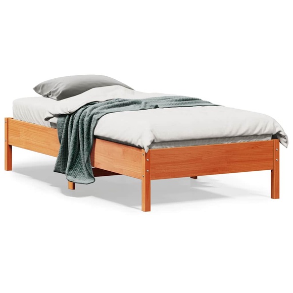 vidaXL Massivholzbett Wachsbraun 75x190 cm Kiefer
