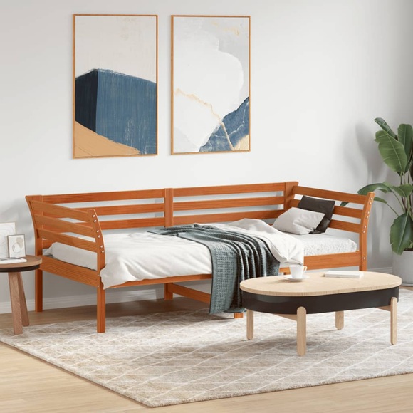 vidaXL Tagesbett Wachsbraun 90x190 cm Massivholz Kiefer
