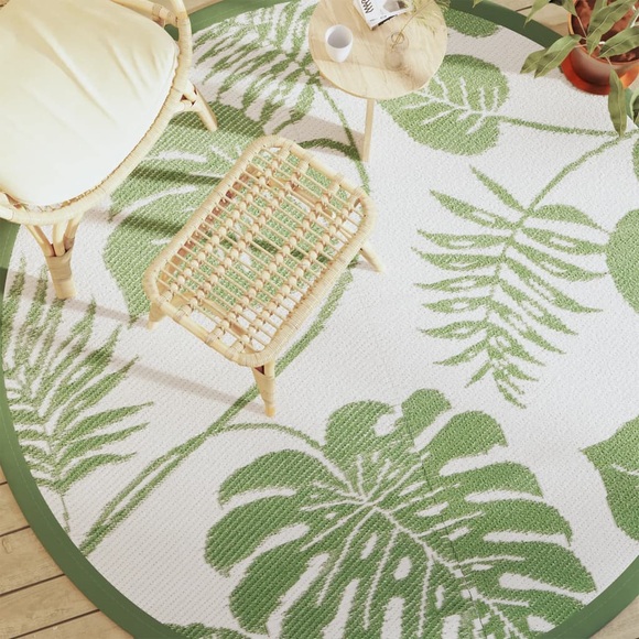 vidaXL Outdoor-Teppich Grün Ø200 cm PP