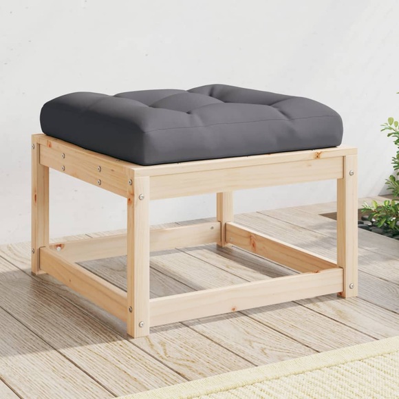 vidaXL Gartenhocker mit Kissen 63,5x63,5x38 cm Massivholz Kiefer