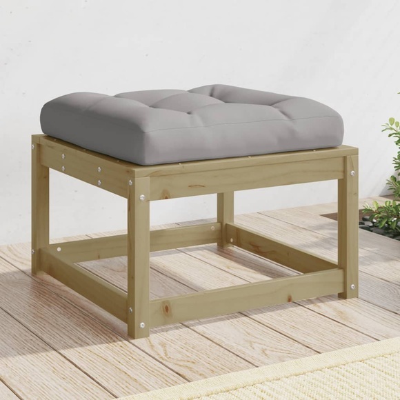 vidaXL Gartenhocker mit Kissen 63,5x63,5x38 cm Kiefernholz Imprägniert