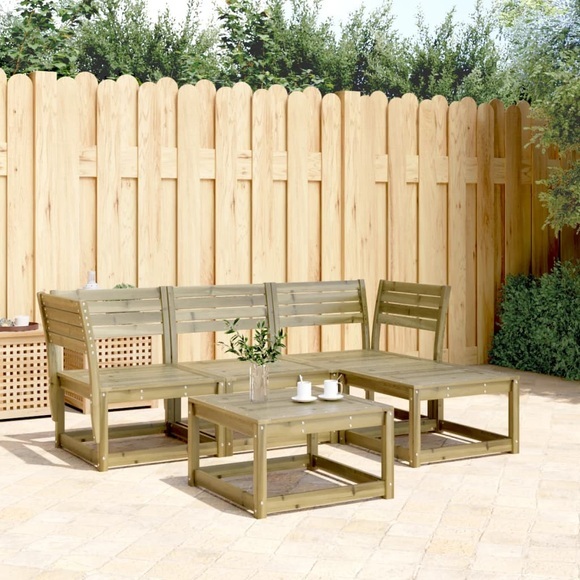 vidaXL 4-tlg. Garten-Lounge-Set Kiefernholz Imprägniert