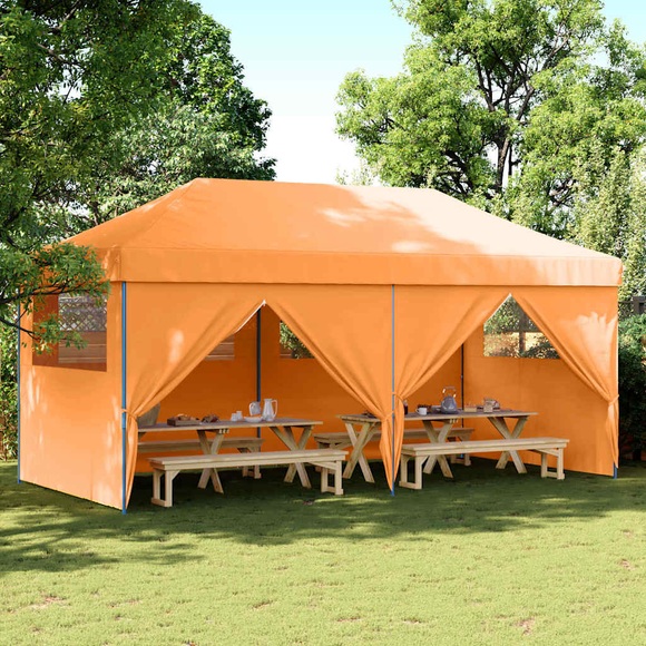 vidaXL Partyzelt Faltbar Pop-Up mit 4 Seitenteilen Orange