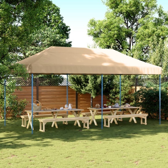 vidaXL Partyzelt Faltbar Pop-Up Beige 580x292x315 cm