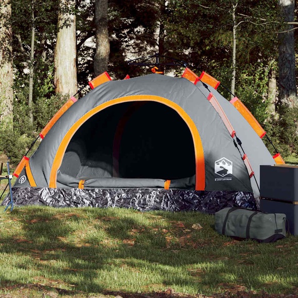vidaXL Campingzelt 2 Personen Grau Quick Release