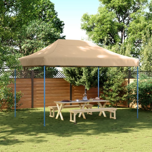 vidaXL Partyzelt Faltbar Pop-Up Beige 410x279x315 cm