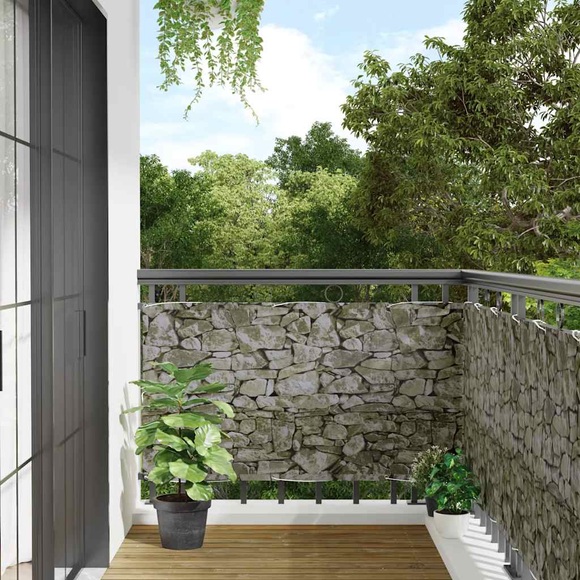 vidaXL Garten-Sichtschutz Steinoptik Grau 500x90 cm PVC