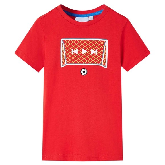 vidaXL Kinder-T-Shirt mit Fußballtor-Aufdruck Rot 92