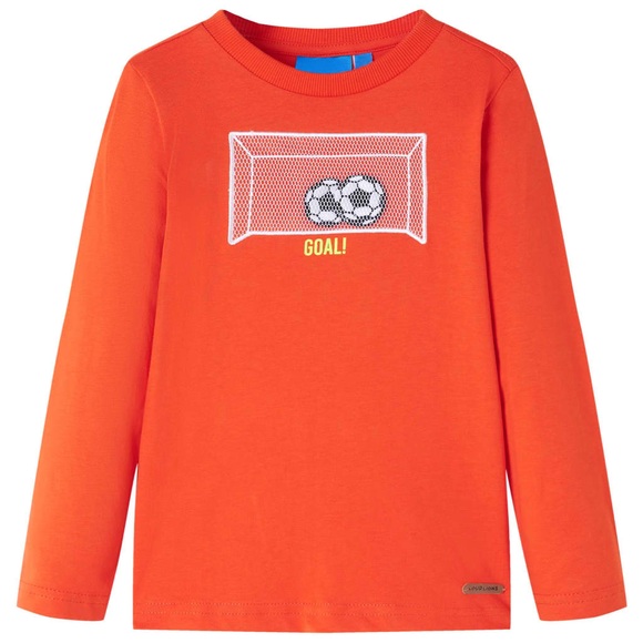 vidaXL Kinder-Langarmshirt mit Fußballtor Hellorange 104