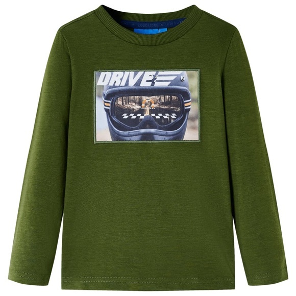 vidaXL Kinder-Langarmshirt Dunkles Khaki 116