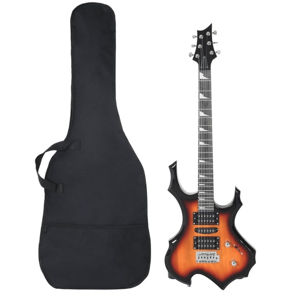 vidaXL E-Gitarre für Anfänger mit Tasche Braun und Schwarz 4/4 39