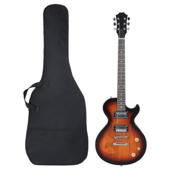 vidaXL E-Gitarre für Anfänger mit Tasche Braun und Schwarz 4/4 39
