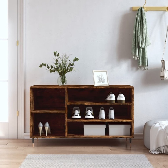 vidaXL Schuhregal Räuchereiche 102x36x60 cm Holzwerkstoff