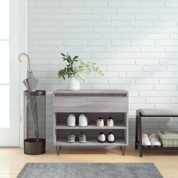 vidaXL Schuhregal Grau Sonoma 70x36x60 cm Holzwerkstoff