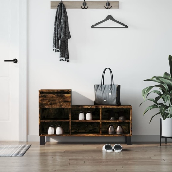 vidaXL Schuhregal Räuchereiche 102x36x60 cm Holzwerkstoff