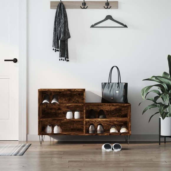 vidaXL Schuhregal Räuchereiche 102x36x60 cm Holzwerkstoff