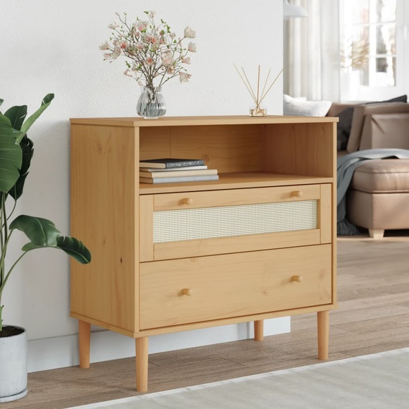 vidaXL Sideboard SENJA Braun 80x40x80 cm Massivholz Kiefer
