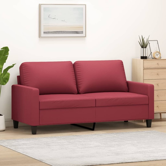 vidaXL 2-Sitzer-Sofa Weinrot 140 cm Kunstleder