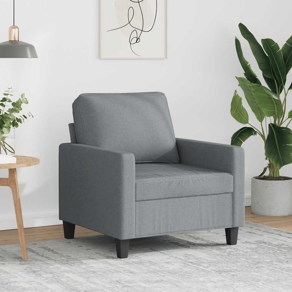 vidaXL Sofasessel Hellgrau 60 cm Stoff