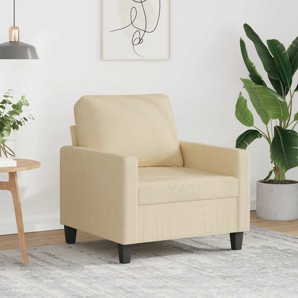 vidaXL Sessel Creme 60 cm Stoff