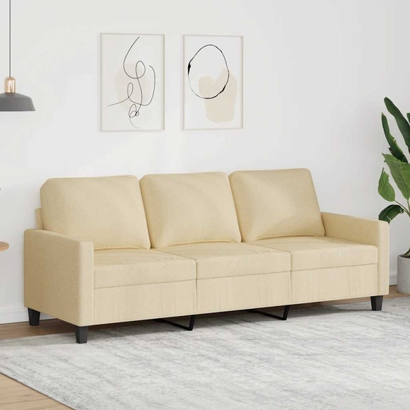 vidaXL 3-Sitzer-Sofa Creme 180 cm Stoff