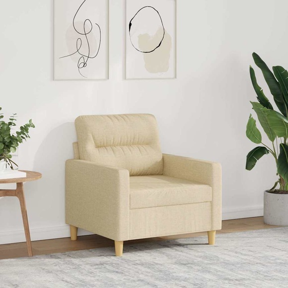 vidaXL Sofasessel Creme 60 cm Stoff