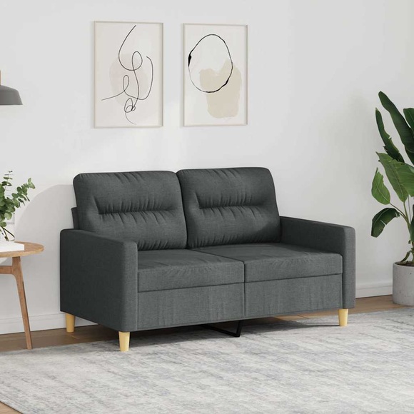vidaXL 2-Sitzer-Sofa Dunkelgrau 120 cm Stoff