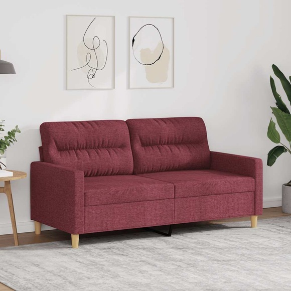 vidaXL 2-Sitzer-Sofa Weinrot 140 cm Stoff