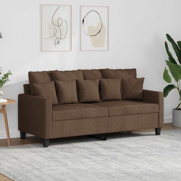 vidaXL 2-Sitzer-Sofa Braun 140 cm Stoff