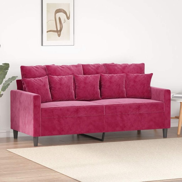 vidaXL 2-Sitzer-Sofa Weinrot 140 cm Samt