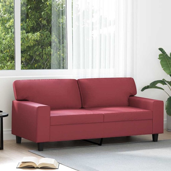 vidaXL 2-Sitzer-Sofa Weinrot 140 cm Kunstleder