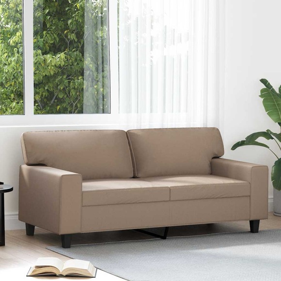 vidaXL 2-Sitzer-Sofa Cappuccino-Braun 140 cm Kunstleder