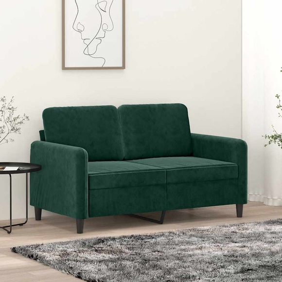 vidaXL 2-Sitzer-Sofa Dunkelgrün 120 cm Samt
