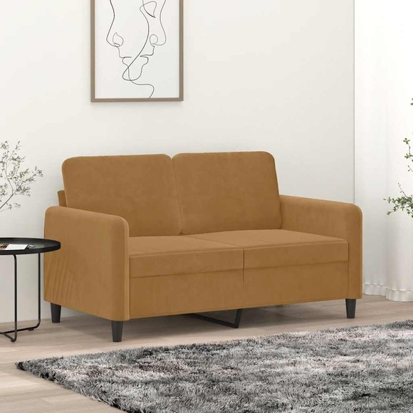vidaXL 2-Sitzer-Sofa Braun 120 cm Samt