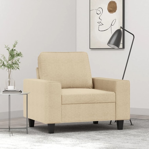vidaXL Sessel Creme 60 cm Stoff