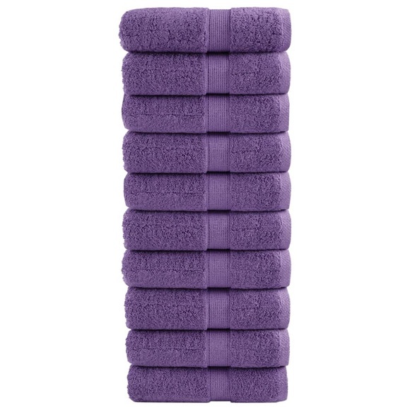 vidaXL Premium-Waschlappen 10 Stk Lila 30x30cm 600 g/m² 100% Baumwolle