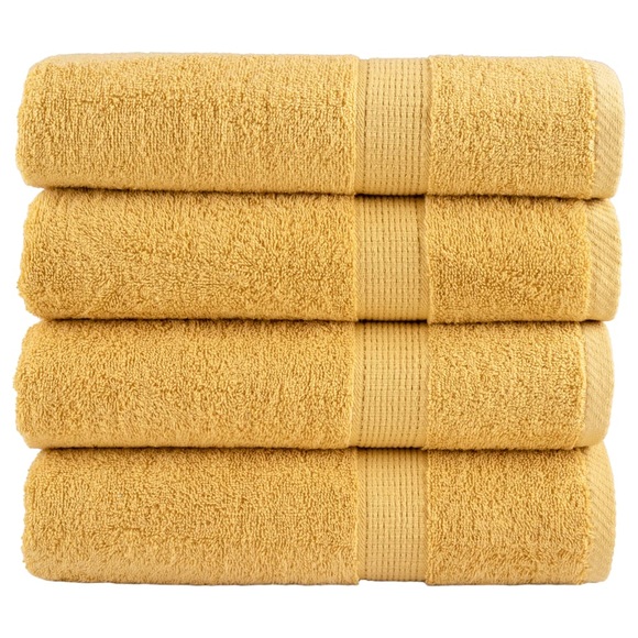 vidaXL Premium-Duschtücher 4 Stk Golden 70x140 cm 600 g/m² Baumwolle