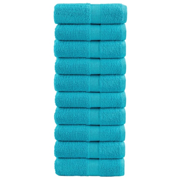 vidaXL Premium-Waschlappen 10 Stk Türkis 30x30 600 g/m² 100% Baumwolle