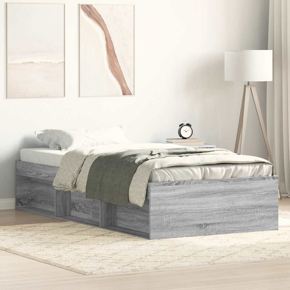 vidaXL Bettgestell Grau Sonoma 100x200 cm